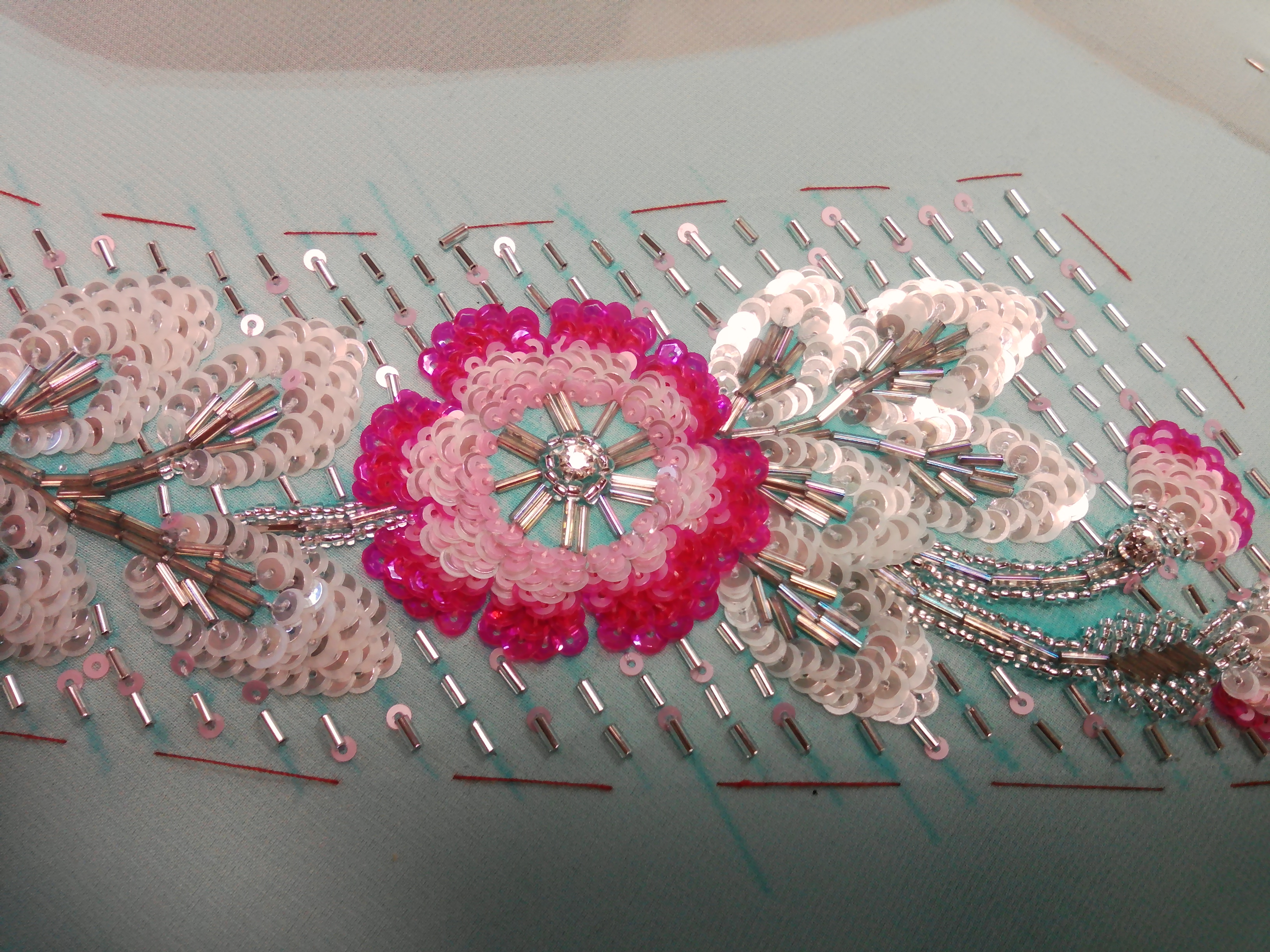 White flowers with gold elements